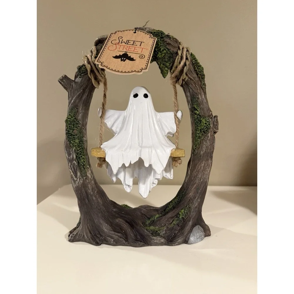 New 2025 Sweet Street Halloween Ghost On Swing. Viral HTF
